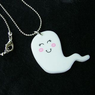 halloween ghost acrylic necklace by hoobynoo world