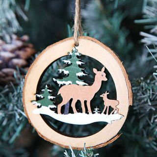 deer themed christmas tree decoration by red berry apple