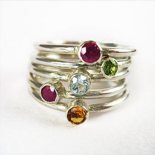 gemstone stacking rings by sarah kavanagh jewellery