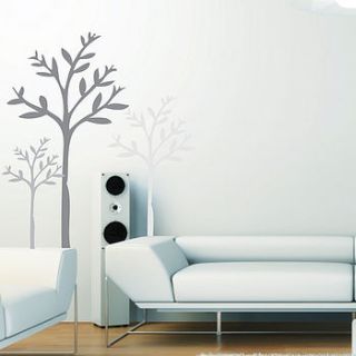 set of three tree wall stickers by leonora hammond