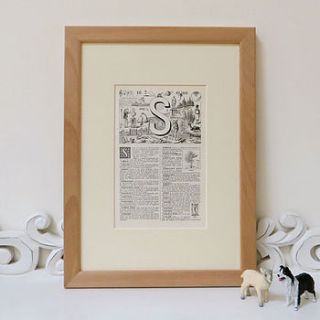 vintage french letter s print by tailor and make