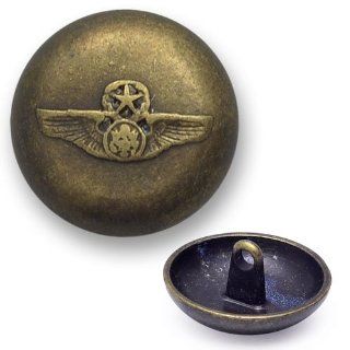 Metal Button with Shank 13/16'' Antique Gold, GILA ITALY BM429