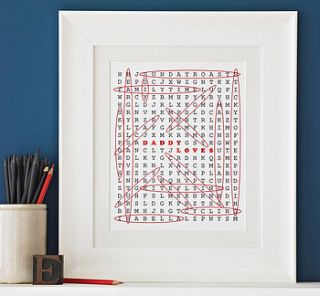 personalised 'loves' word search print by little van goghs