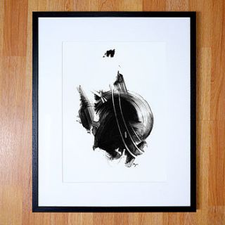 black and white abstract print by paul maguire art