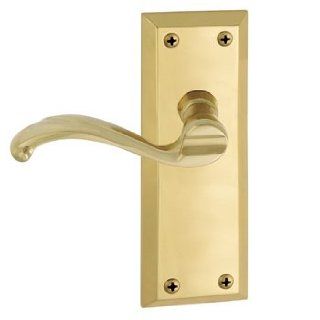 Grandeur FAVPRT822330 Passage Polished Brass Door Hardware Fifth Avenue Long Plate With Portofino Lever Latchset Latchset    