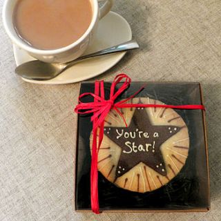 personalised shortbread star biscuit by made with love foods