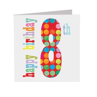 sparkly 8th birthday card by square card co