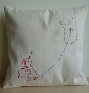 lapland map christmas cushion by thread squirrel