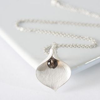 silver plated lily necklace by simply suzy q