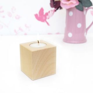 personalised tea light holder by cairn wood design