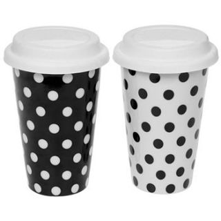 spotty double walled travel mug by liberty bee