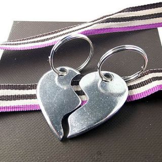 two piece heart keyring keepsake gift by multiply design