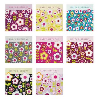 a selection of eight birthday cards   sakura by aliroo