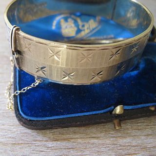 vintage 22ct gold on silver bangle by ava mae designs