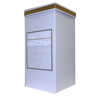 personalised vintage lace wedding post box by dreams to reality design ltd