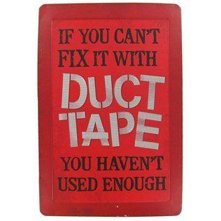 "If you can't fix it with DUCT TAPE you haven't used enough" Tin Sign Garage MAN CAVE Dad Father's Day Gift   Switch Plates  
