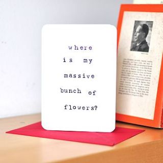 'bunch of flowers' anti romance card by mardy mabel