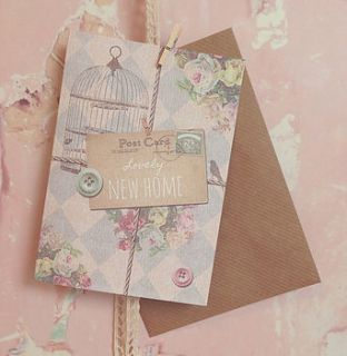 'lovely new home' vintage style card by lucy ledger designs
