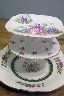 vintage royal lady cake stand by once upon a tea cup