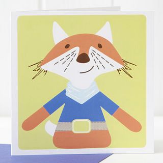 fox greetings card boy by ella & otto