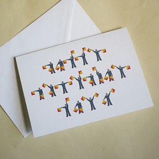 personalised semaphore flags birthday card by glyn west design