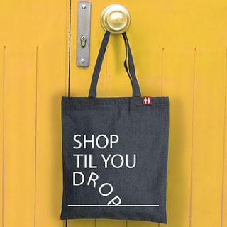 shop til you drop denim tote bag by a piece of ltd
