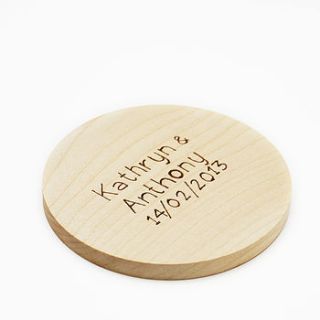 personalised chunky coaster by cairn wood design