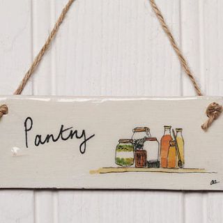 handmade 'pantry' sign by alice shields ceramics