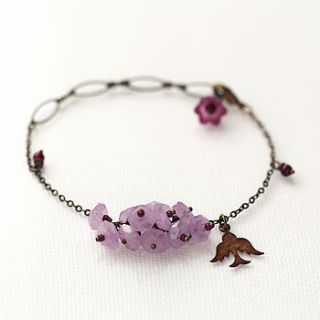 amethyst bird charm bracelet by artique boutique