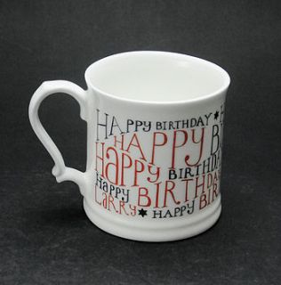 personalised 'happy birthday' mug by susan rose china