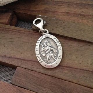 personalised silver st christopher charm by hurleyburley man