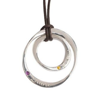 personalised two silver ring necklace by sibylle jewels