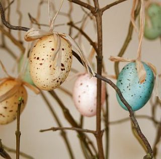 six speckled faux easter eggs by jane means