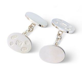 oval sterling silver cufflinks by argent of london