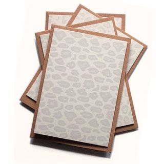 set of four subtle leopard print notelets by alfies studio