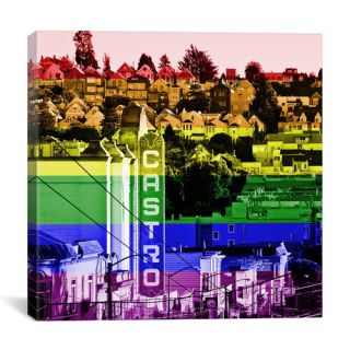 iCanvasArt Castro District in San Francisco, Gay Flag Graphic Art on