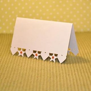 heart and star laser cut wedding place card by sweet pea design