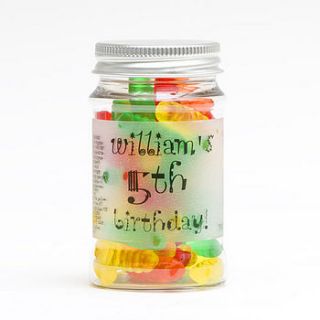 personalised birthday small jar x 10 by candyhouse