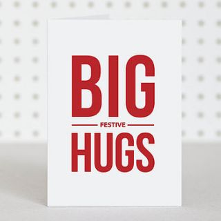'big festive hugs' christmas card by doodlelove