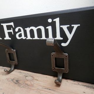 personalised family photo coat hooks by potting shed designs