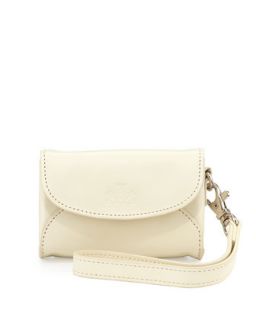 Campbell Leather Camera Wristlet Bag, Winter White