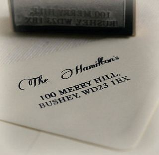 personalised address rubber stamp by pretty rubber stamps