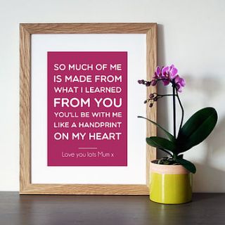 personalised mother's day gift print by hope and love