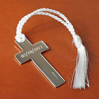 personalised silver cross bookmark by hersey silversmiths