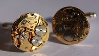 vintage watch movement round cufflinks by chee designs