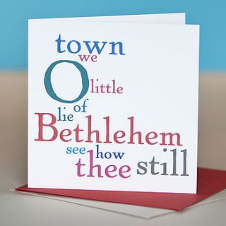 'o little town of bethlehem' christmas card by belle photo ltd