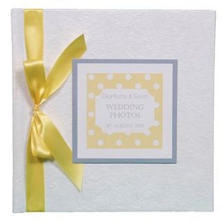 personalised dotty wedding photo album by dreams to reality design ltd