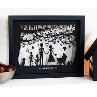 family papercut or print to personalise by mimi & mae