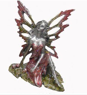 Miniature Pink Dress Pewter Fairy Figurine 2.5"h By Welforth   Collectible Figurines