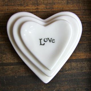 porcelain heart dishes set by home & glory